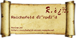 Reichsfeld Árpád névjegykártya
